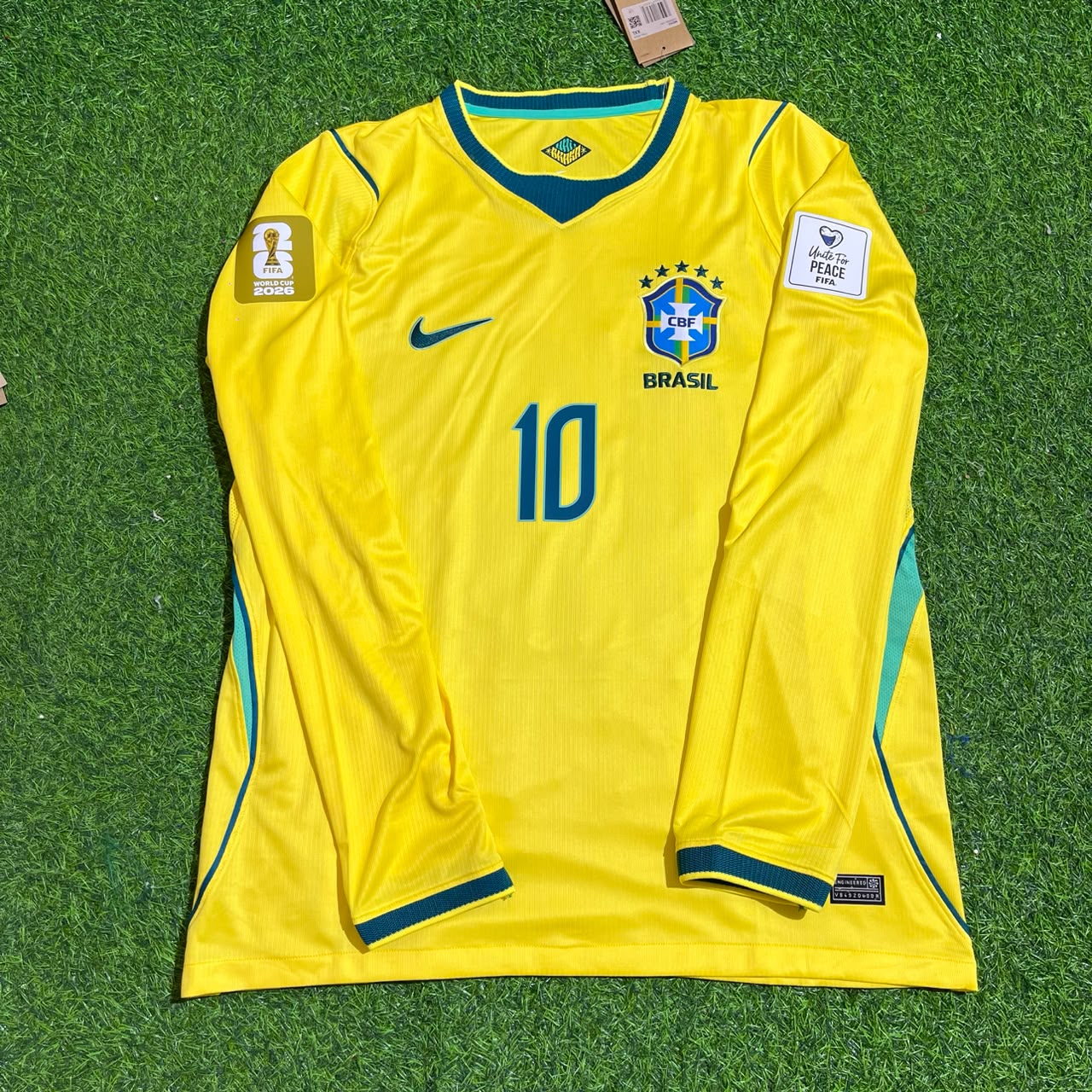 Neymar Jr #10 Brazil 2026 World Cup Long Sleeve Home Yellow Jersey Trikot