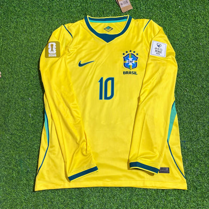 Neymar Jr #10 Brazil 2026 World Cup Long Sleeve Home Yellow Jersey Trikot