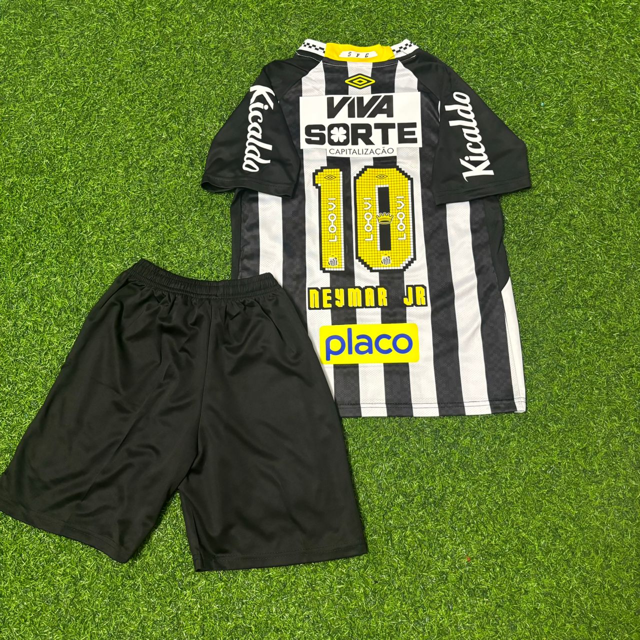 Maillot de foot Neymar Jr #10 Santos Enfants 2026 Noir