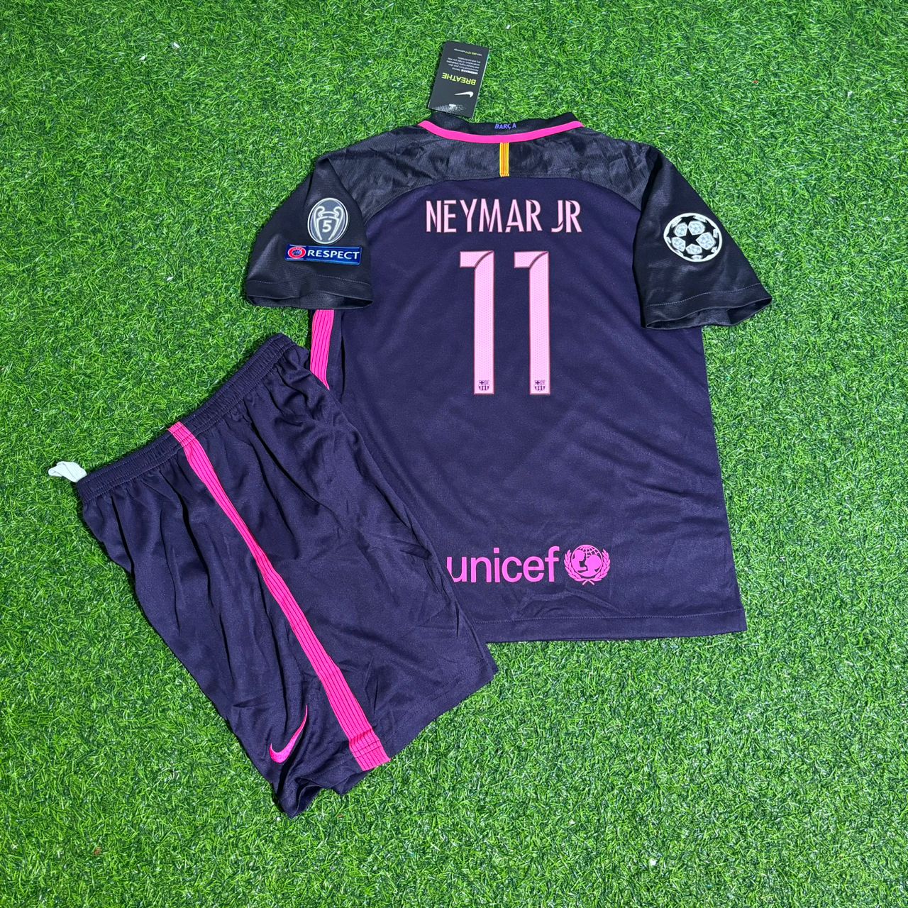Neymar Jr Barcelona 2014/2015 Champions League Kids Football Jersey