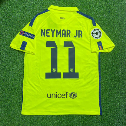 Neymar Jr Barcelona 14/15 Retro Yellow Jersey Maillot Trikot Maglia Soccer Shirt