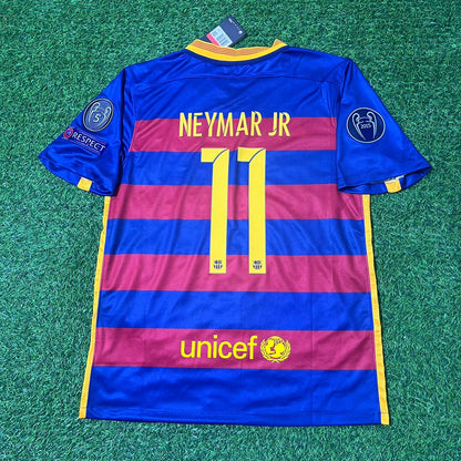 Neymar Jr Barcelona 2015/16 Retro Jersey Soccer Maillot Maglia Soccer Shirt