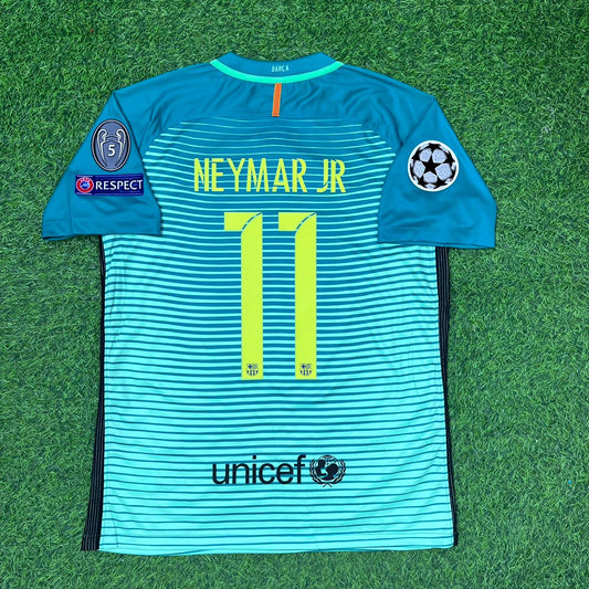 Neymar Jr. Barcelona 2016-2017 Away Retro Football Jersey