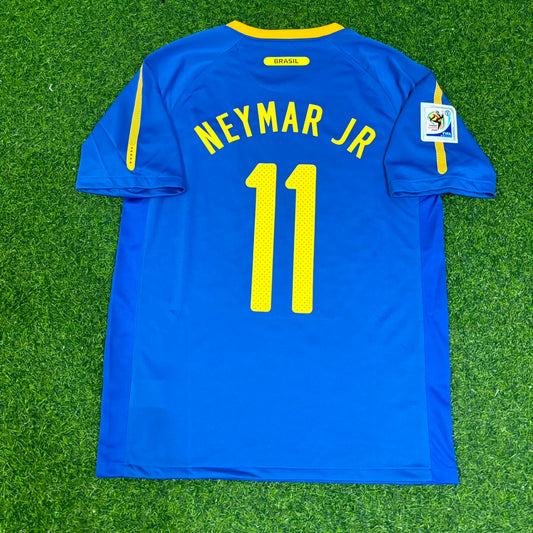 Neymar Jr. Brazil 2010 World Cup Retro Blue Jersey Trikot