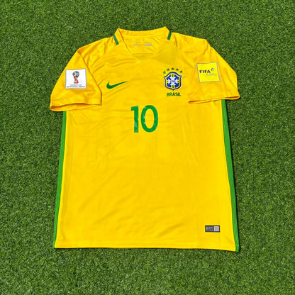 Neymar Jr #10 Brazil 2018 World Cup Home Football Jersey