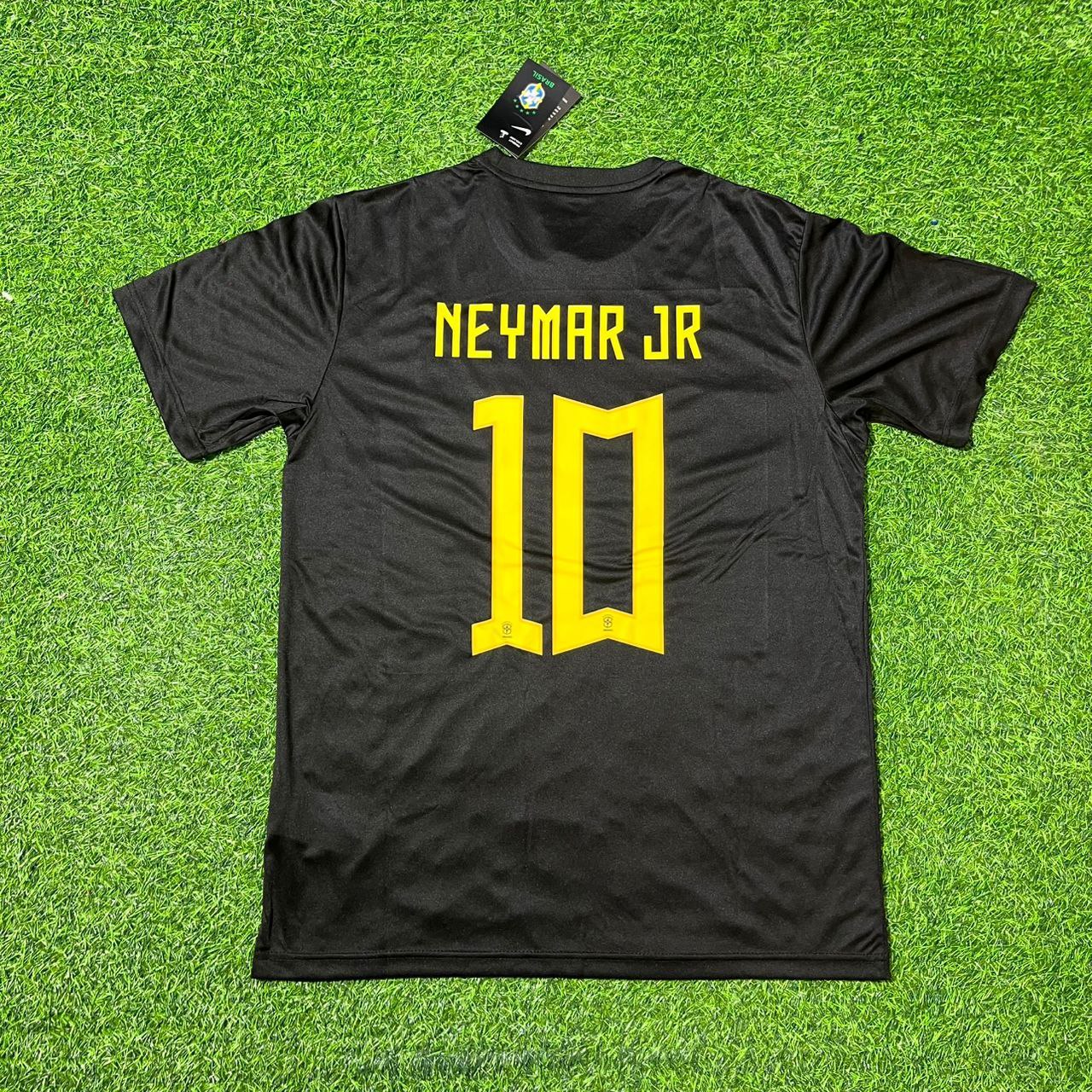 Neymar Jr Brazil Black Retro Football Jersey Kit