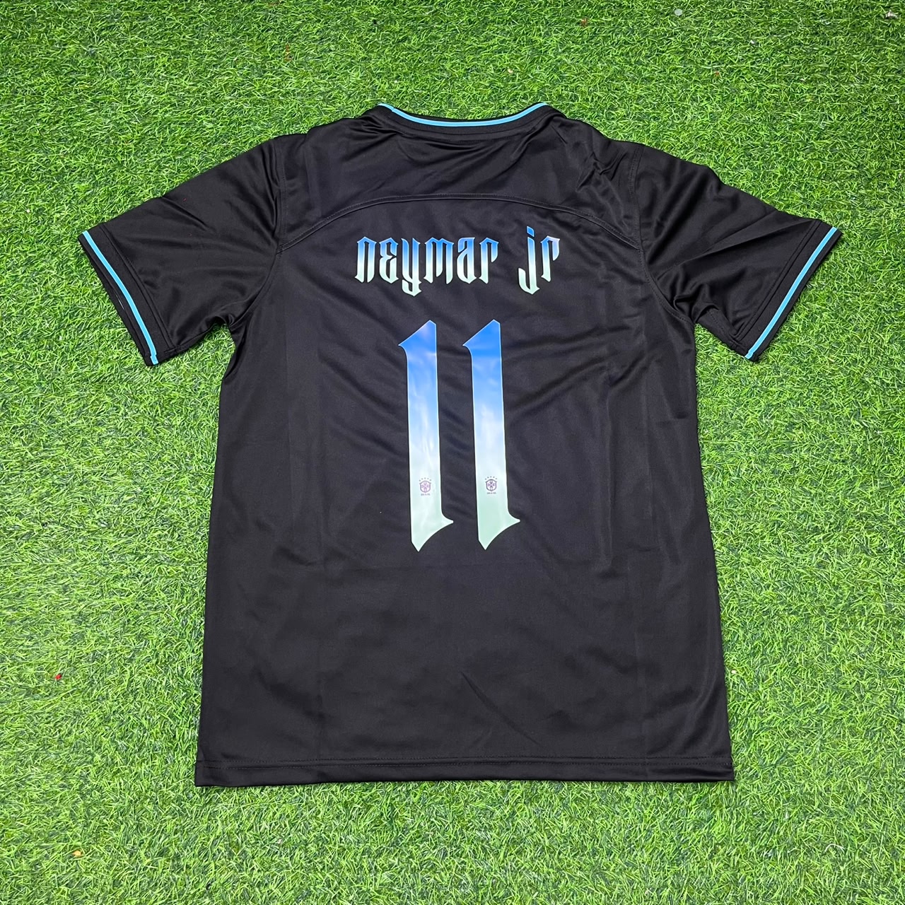 Neymar Jr Brazil Black Special Trap Retro Football Jersey