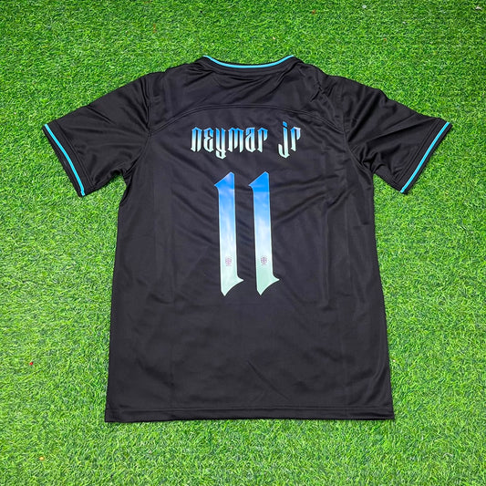Neymar Jr Brazil Black Special Trap Retro Football Jersey