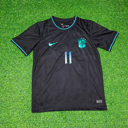 Neymar Jr Brazil Black Special Trap Retro Football Jersey