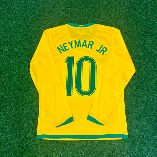 Neymar Jr. #10 Brasilien Langarm Retro Fußballtrikot