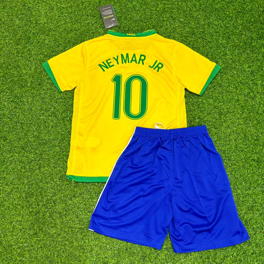 Neymar Jr Brazil Retro Kids Football Jersey