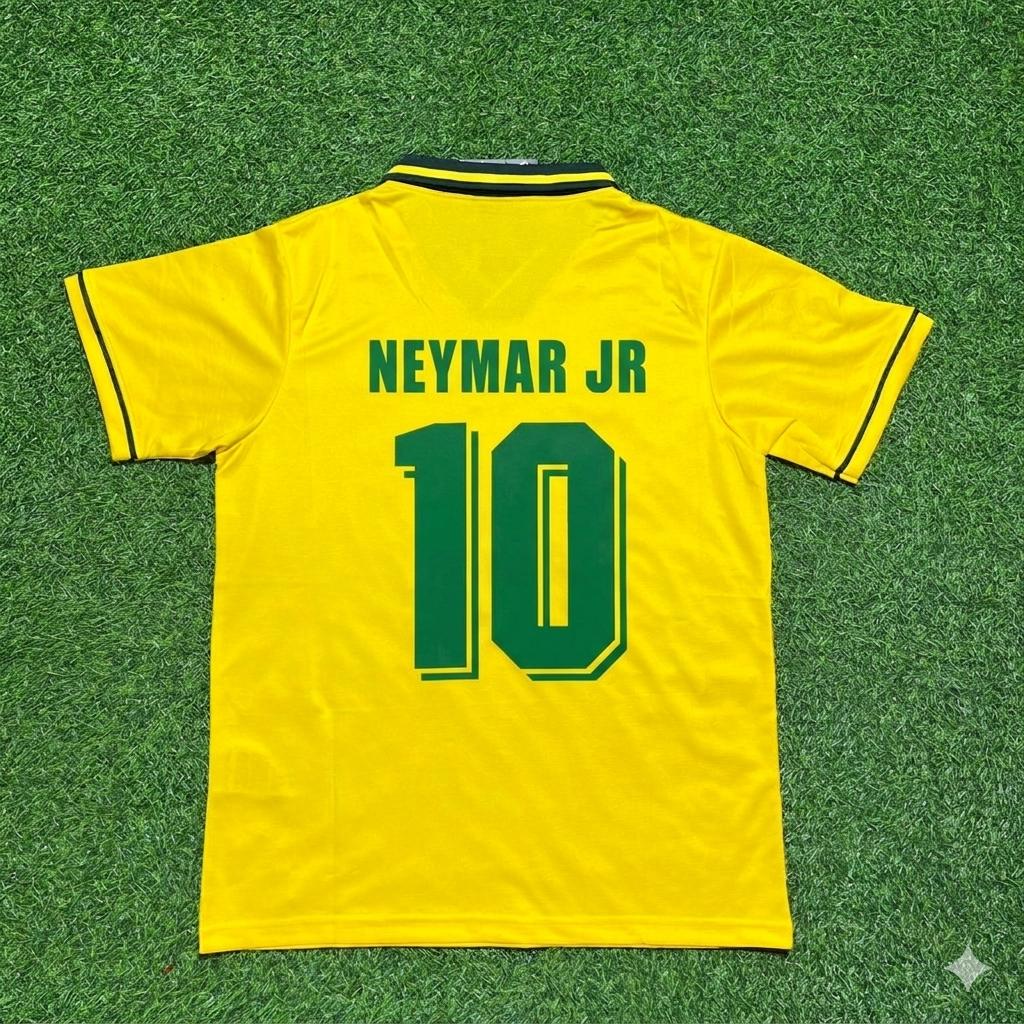 Neymar Jr #10 Brazil Retro Football Jersey