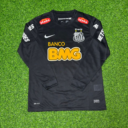 Neymar Jr Santos Black Long Sleeve Retro Football Jersey Kit