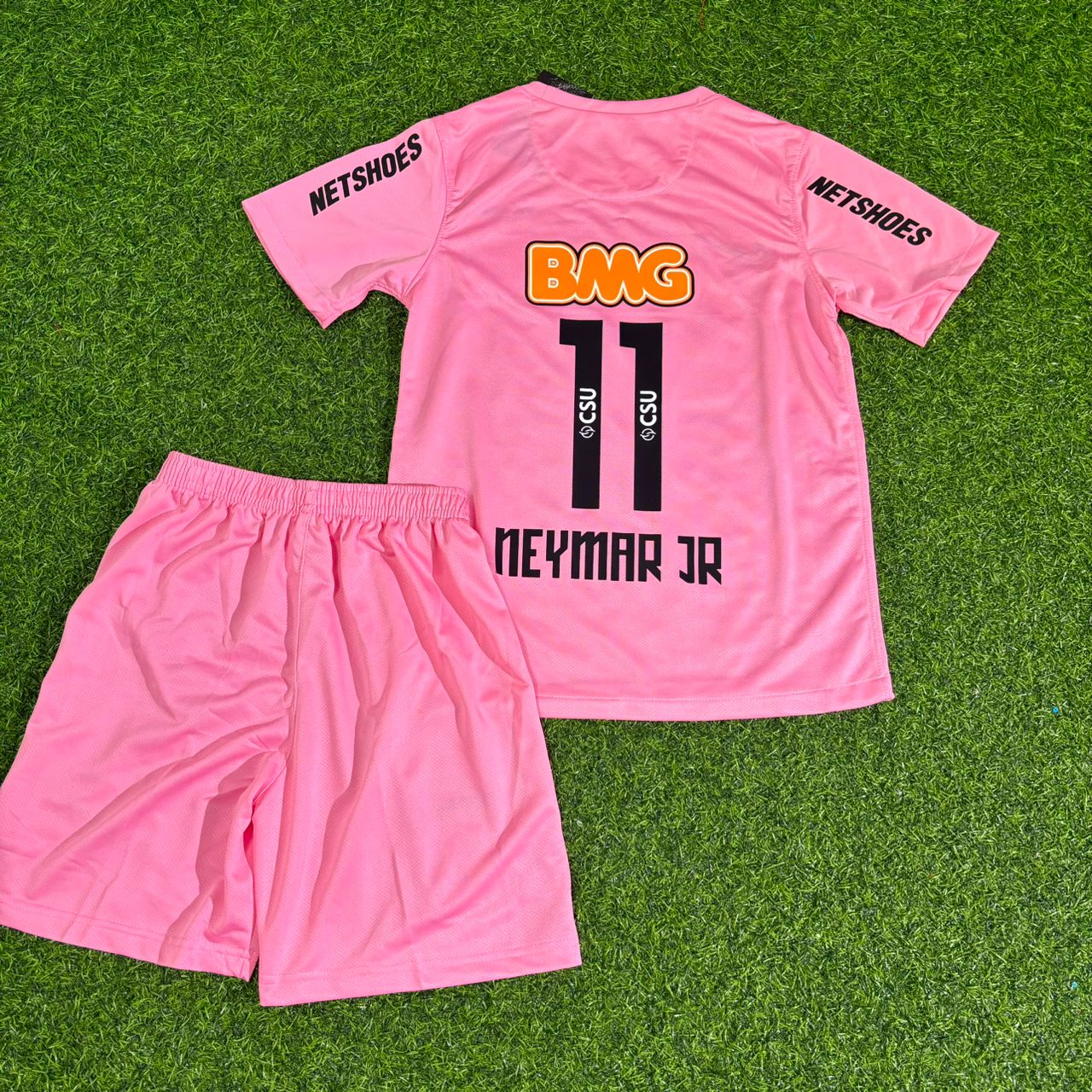 Neymar Jr Santos FC Kids Pink Retro Football Jersey