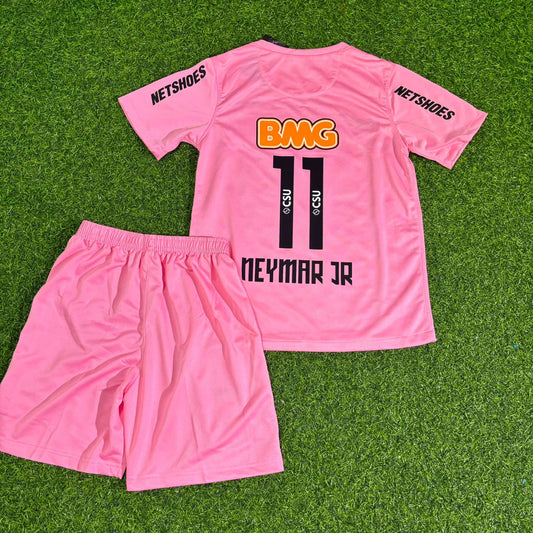 Neymar Jr Santos FC Kids Pink Retro Football Jersey