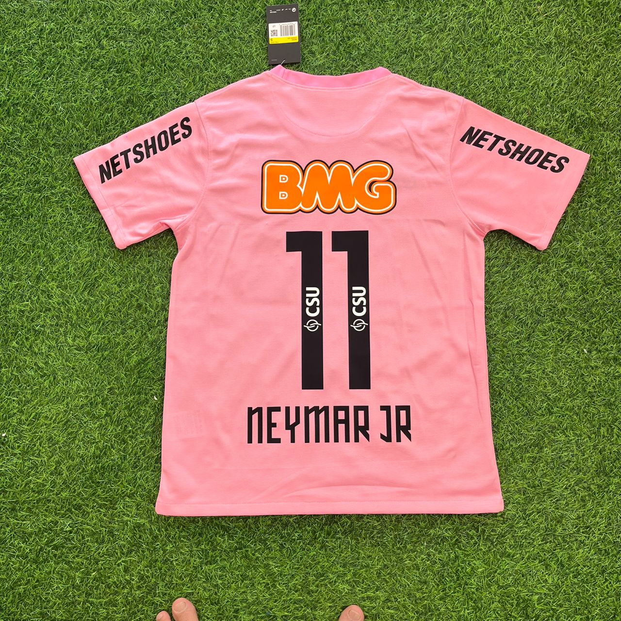 Neymar Jr Santos FC Pink Retro Football Jersey Kit