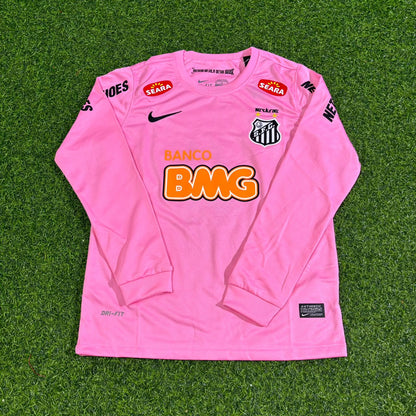Neymar Jr Santos Pink Long Sleeve Retro Football Jersey