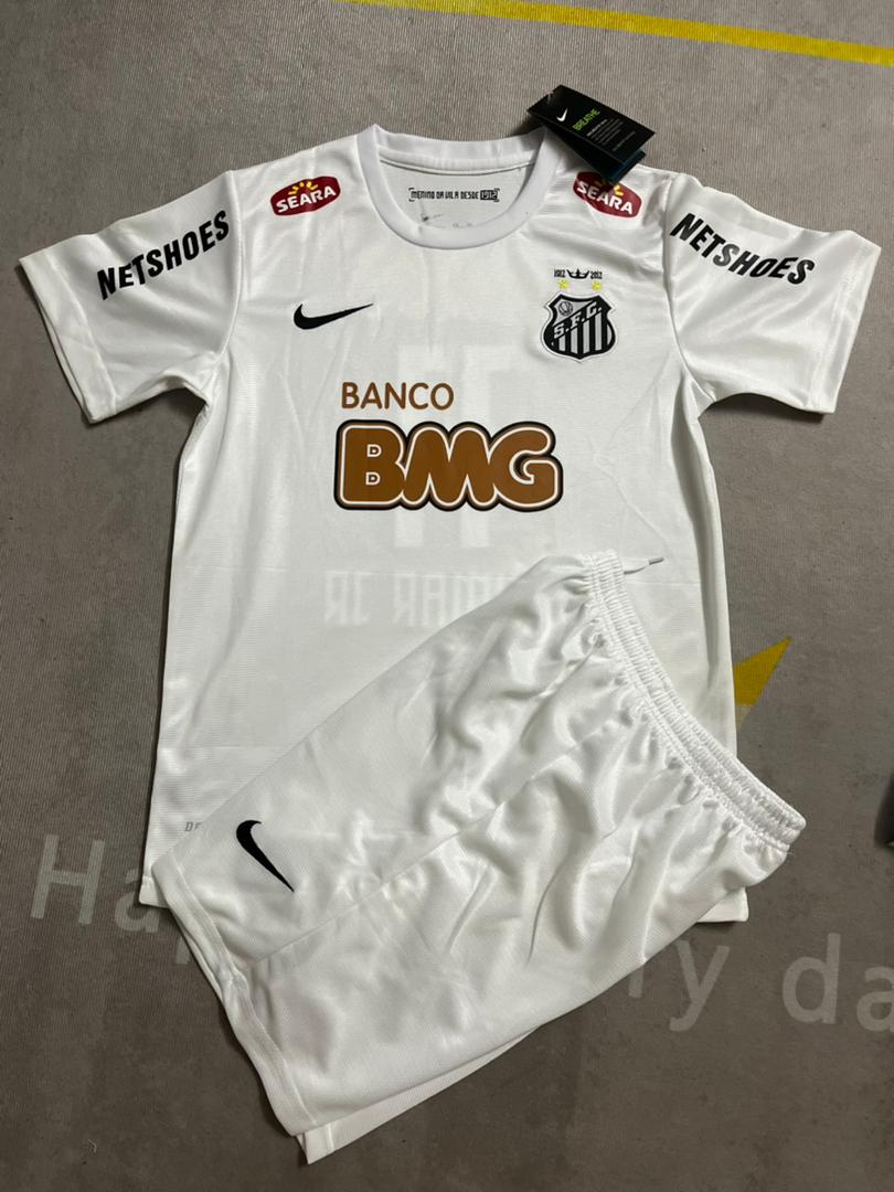 Neymar Jr Santos FC White Kid Children Set Retro Football Jersey