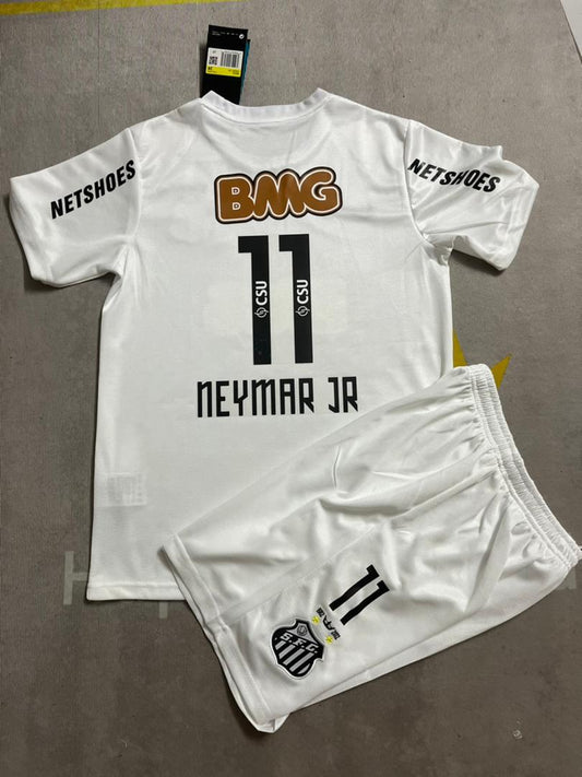 Neymar Jr Santos FC White Kid Children Set Retro Football Jersey