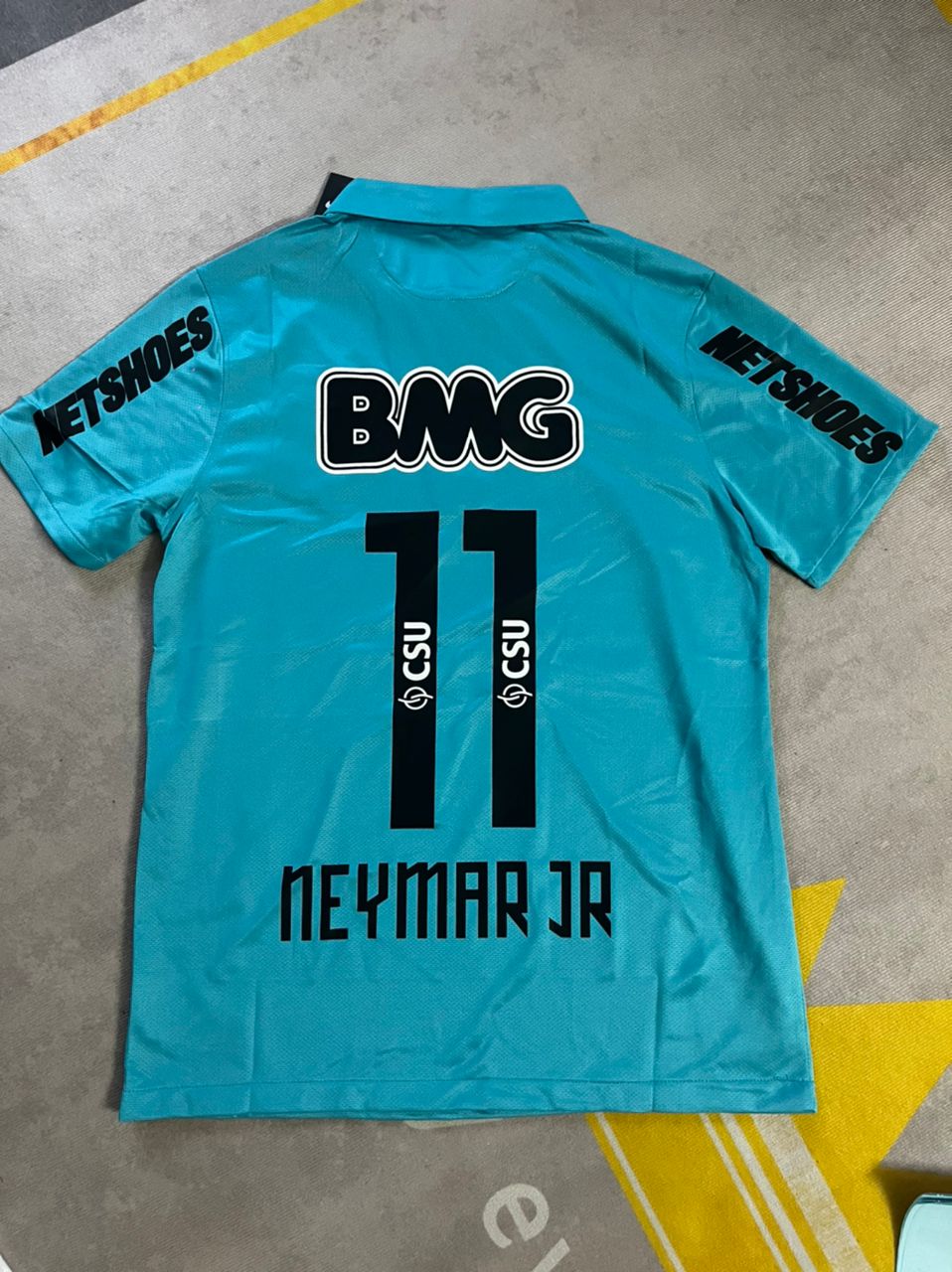 Neymar JR Santos FC 2011 2012 Retro Blue Green Turquoise Jersey