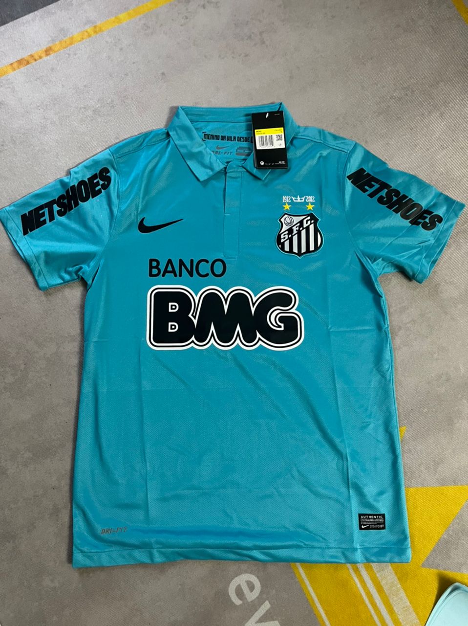 Neymar JR Santos FC 2011 2012 Retro Blue Green Turquoise Jersey