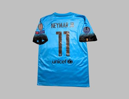 Neymar JR Barcelona 2015-2016 Champions League Retro Jersey Maillot Trikot Maglia Soccer Shirt