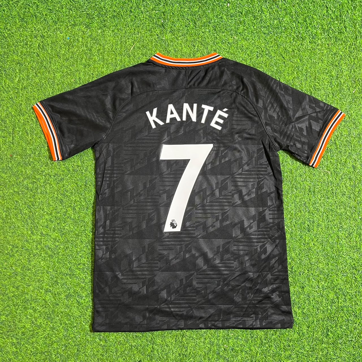 N’golo Kante 7- Chelsea 2019/2020 Away Black Retro Football Jersey Kit