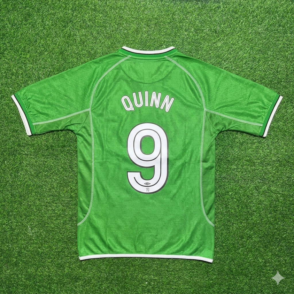 Niall Quinn Ireland 2000/2002 Retro Green Football Jersey