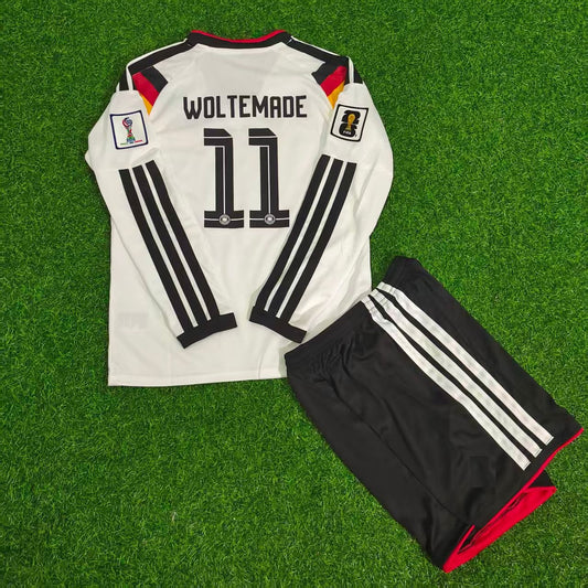 Nick Woltemade Germany 2026 World Cup Kids Long Sleeve Home Football Jersey Kit