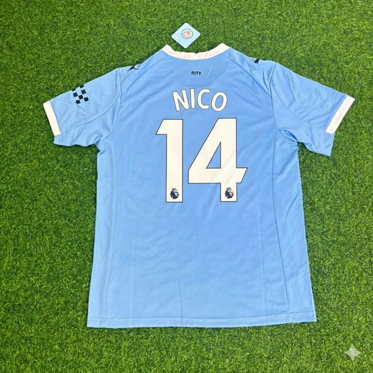 Nico González 14- Manchester City Home New Season 2026 Jersey Trikot Maillot Soccer Shirt