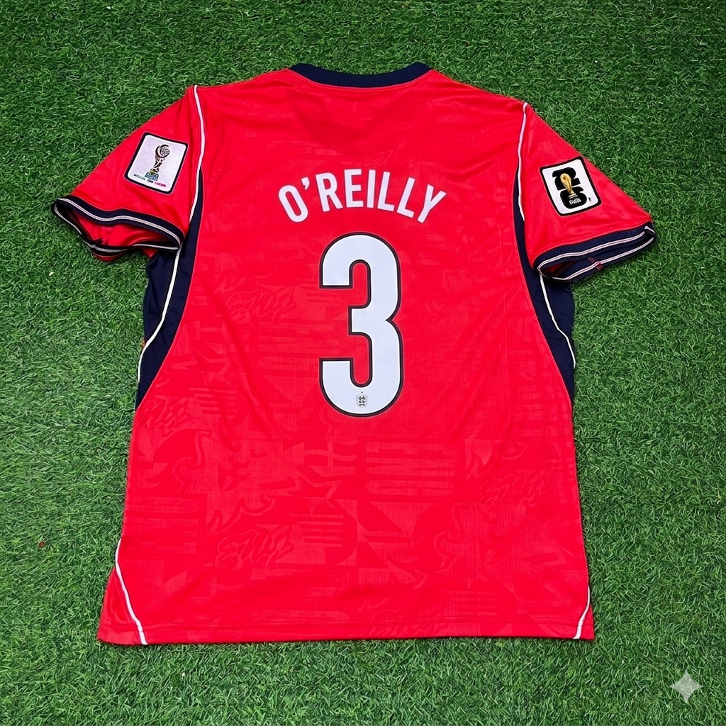 Nico O'Reilly #3 England 2026 World Cup Away Red Football Jersey