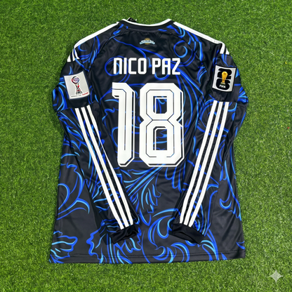 Nico Paz Argentina 2026 World Cup Long Sleeve Football Jersey