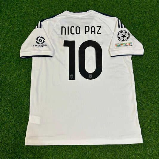 Nico Paz Como 2027 Away Champions League Patch New Season Football Jersey
