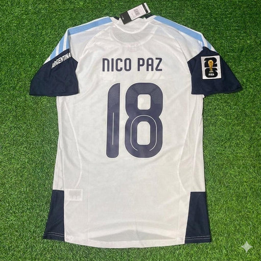 Nico Paz Argentina 2026 World Cup White Player Version New Season Football Jersey Kit