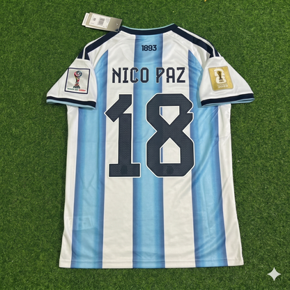 Nico Paz Argentina 2026 World Cup Football Jersey Kit