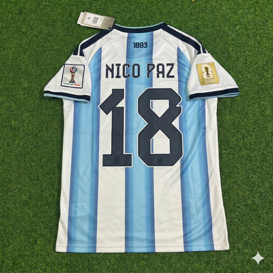 Nico Paz Argentina 2026 World Cup Football Jersey Kit