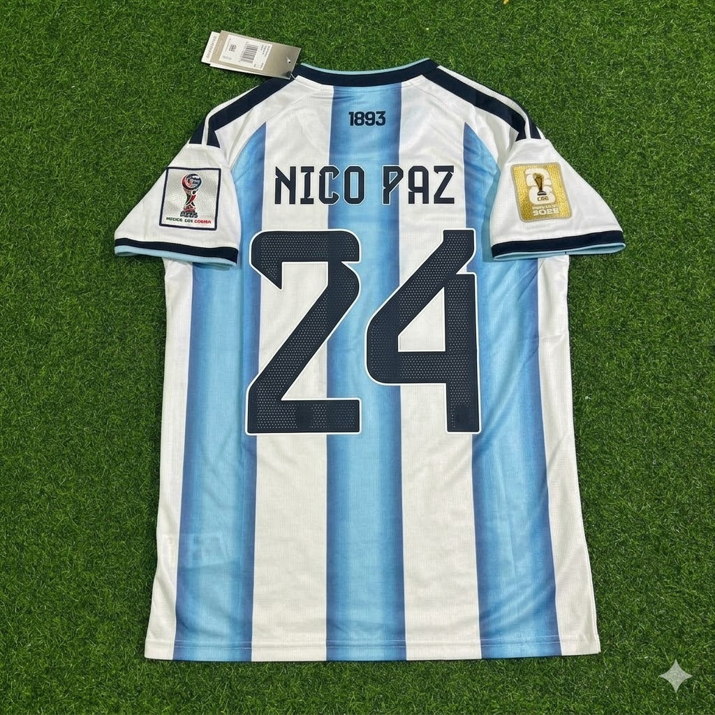 Nico Paz Argentina 2026 World Cup Football Jersey Kit