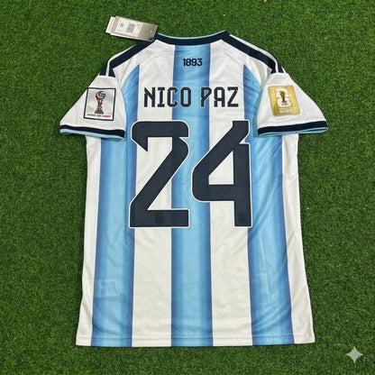 Nico Paz Argentina 2026 World Cup Football Jersey Kit