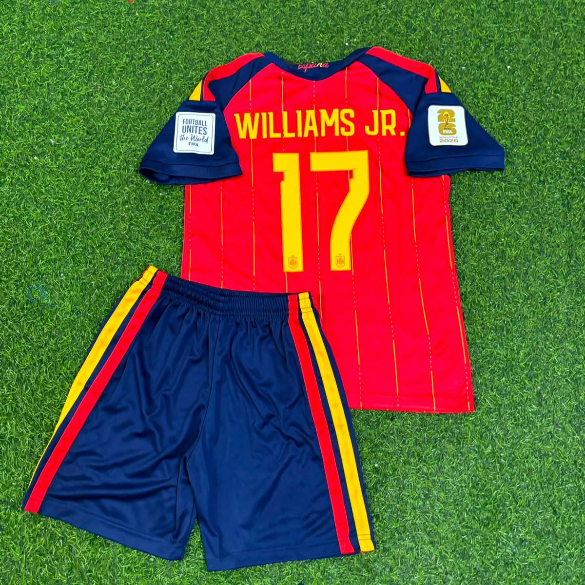 Nico Williams Jr. #17 Spain 2026 World Cup Kids Football Jersey