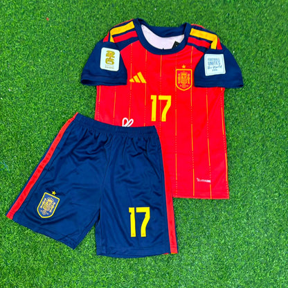 Nico Williams Jr. #17 Spain 2026 World Cup Kids Football Jersey