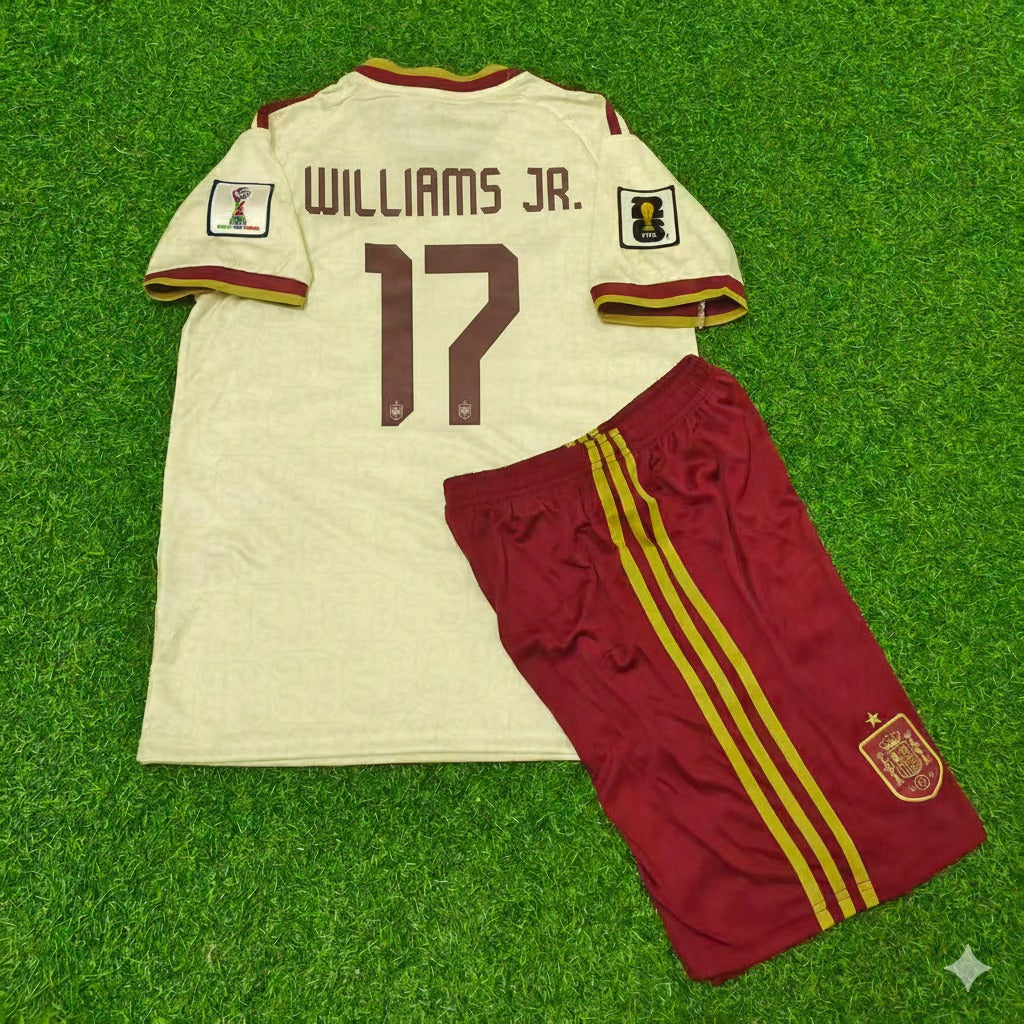 Nico Williams 17- Spain 2026 World Cup Away Kids Football Jersey