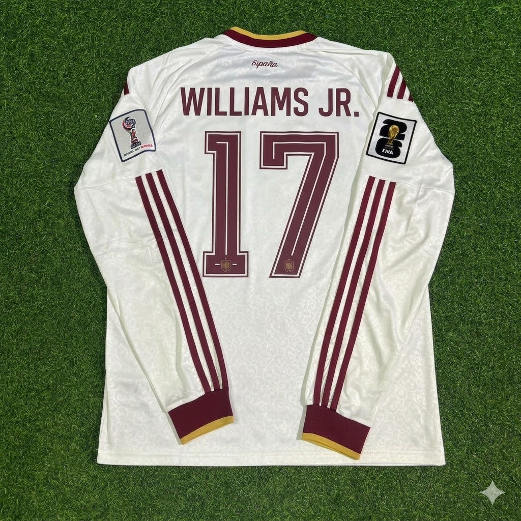 Nico Williams Jr. #17 Spain 2026 World Cup Away Long Sleeve Jersey Trikot Maillot