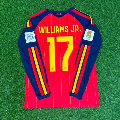 Nico Williams #17 Spain 2026 World Cup Home Long Sleeve Jersey Trikot Maillot