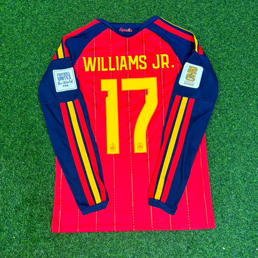 Nico Williams #17 Spain 2026 World Cup Home Long Sleeve Jersey Trikot Maillot