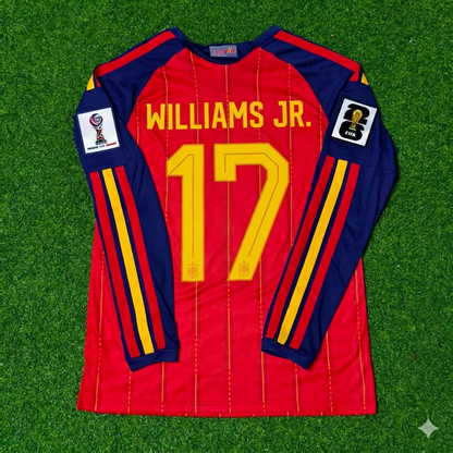 Nico Williams #17 Espagne Coupe du Monde 2026 Domicile Maillot Manches Longues