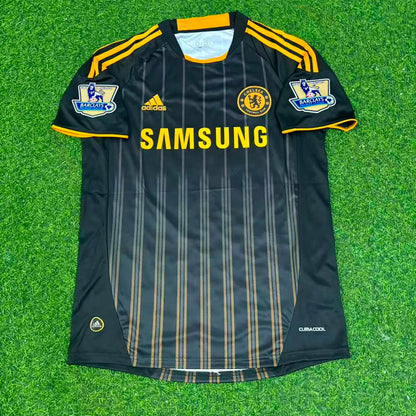 Nicolas Anelka #39 Chelsea 2010 2011 Away Retro Black Orange Football Jersey