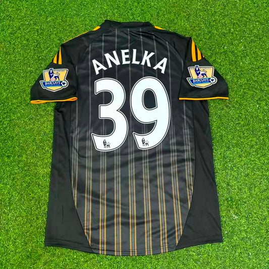 Nicolas Anelka #39 Chelsea 2010 2011 Away Retro Black Orange Football Jersey