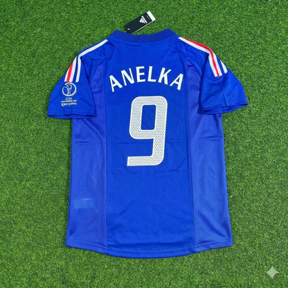 Nicolas Anelka #9 France 2002 World Cup Retro Football Jersey