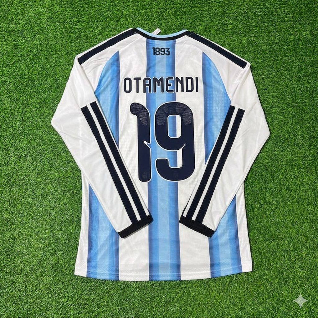 Nicolás Otamendi #19 Argentina 2026 World Cup Long Sleeve Football Jersey Kit