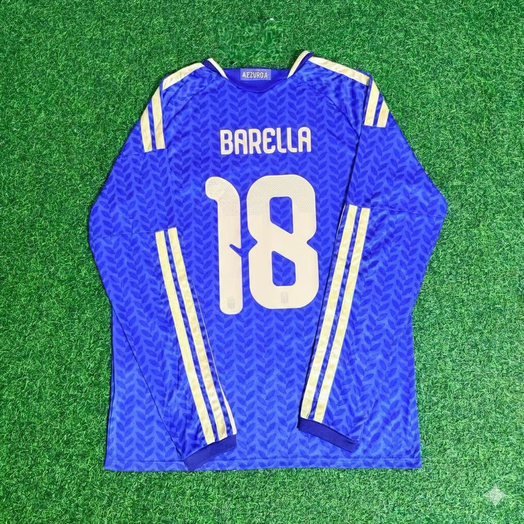 Nicolo Barella 18- Italy 2026 World Cup Long Sleeve Football Jersey